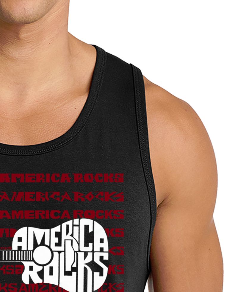 Men's America Rocks Flag Graphic Tank Top