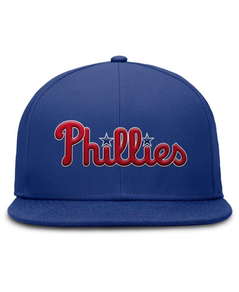Men's Royal Philadelphia Phillies Wordmark Dri-FIT Round Bill True Fitted Hat