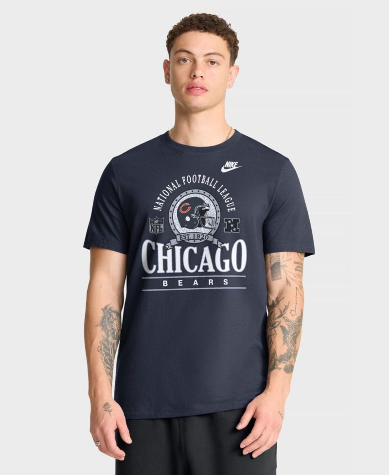 Men's Navy Chicago Bears Rewind Team Spirit Essential Cotton T-Shirt