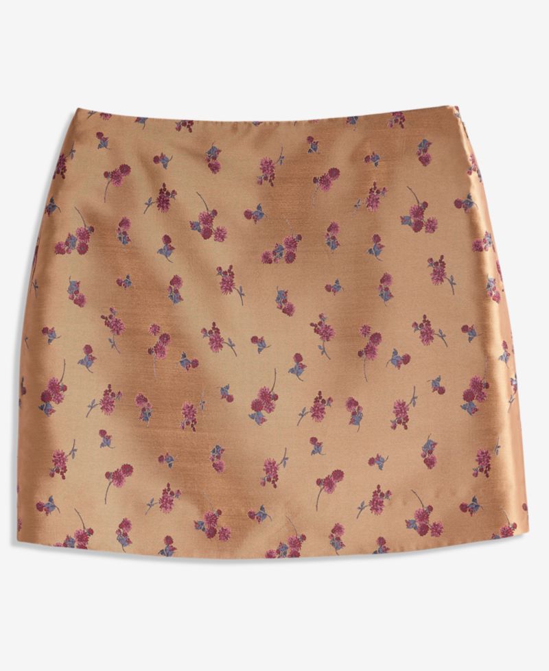 Women's Jacquard Floral A-Line Mini Skirt