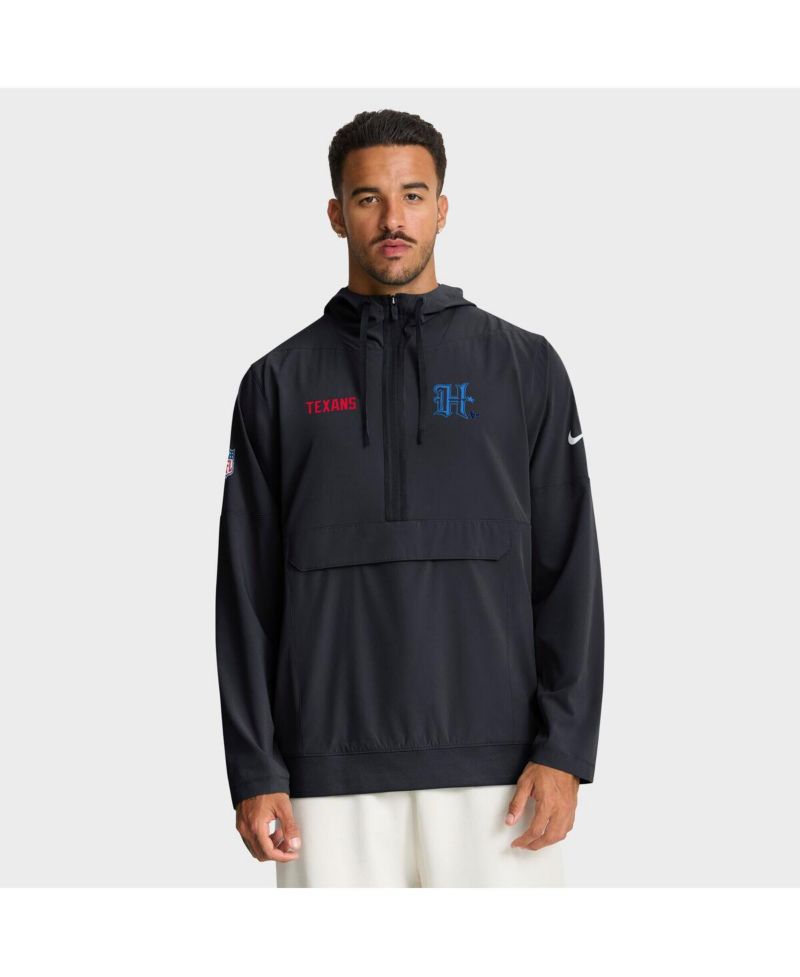 Men's Navy Houston Texans Sideline Alt Pack Anorak Half-Zip Hoodie Jacket