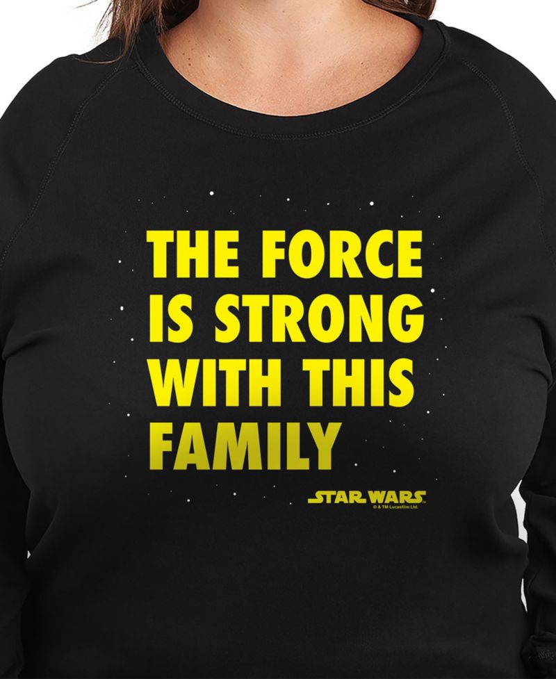 Plus Size Star Wars The Force is Strong with This Family Graphic Pullover T-Shirt
