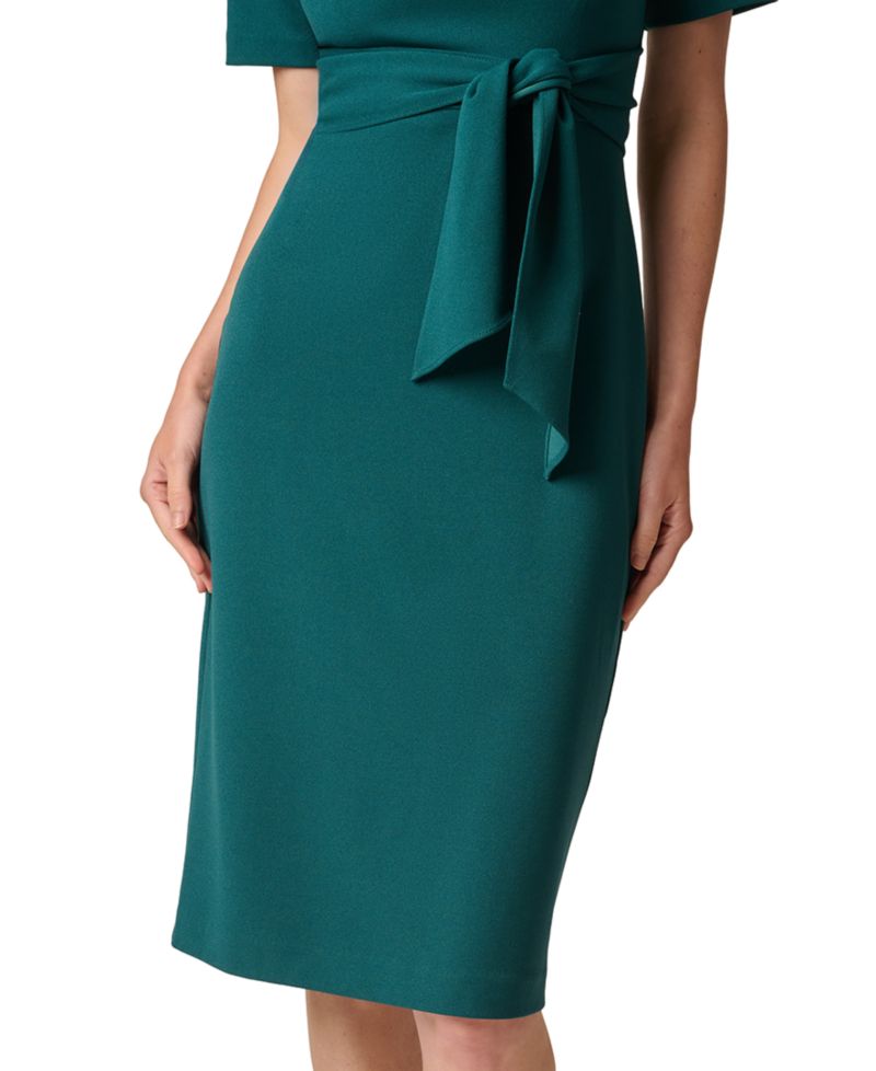 Women's Tie-Waist Short-Sleeve Sheath Dress