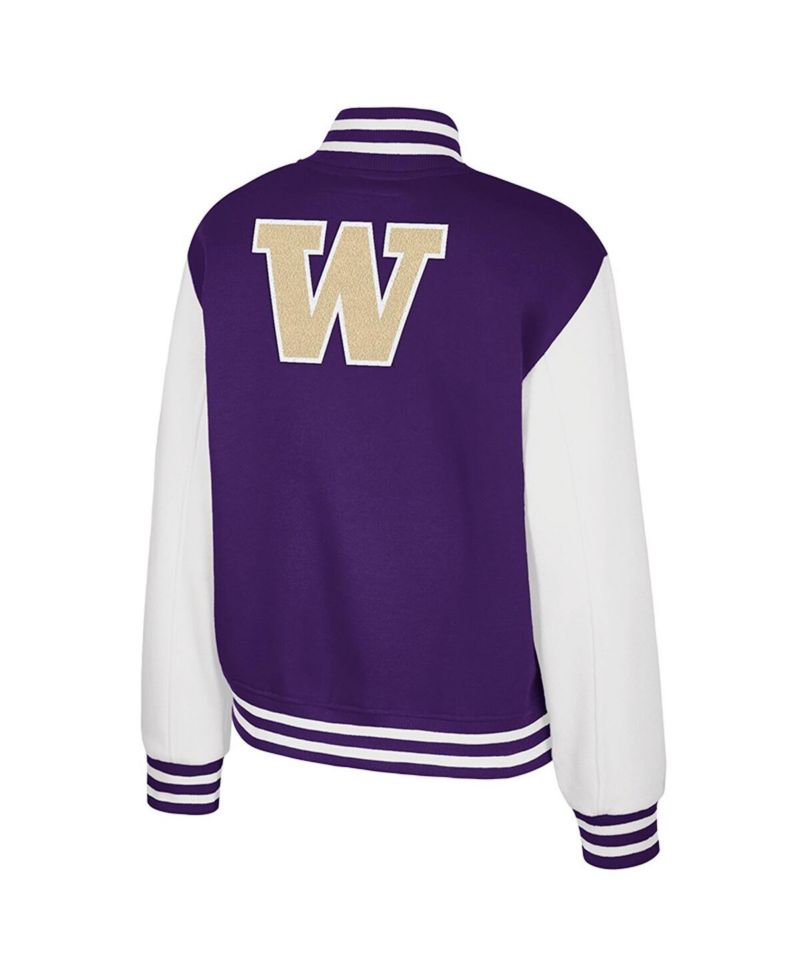 Women's Purple Washington Huskies French Baguette Full Snap Fleece Jacket