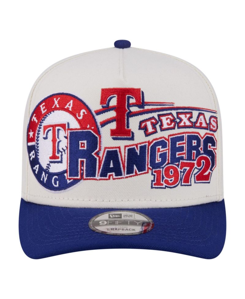 Men's Cream/Royal Texas Rangers Classic A-Frame 9FIFTY Snapback Hat