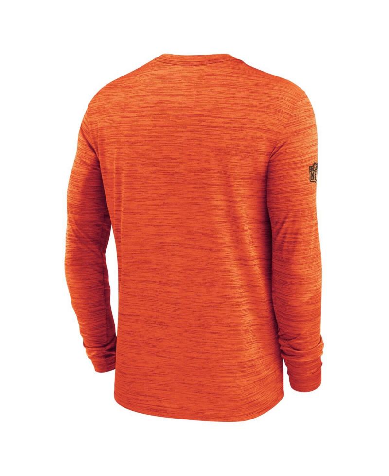 Men's Orange Cleveland Browns Sideline Velocity Performance Long Sleeve T-Shirt