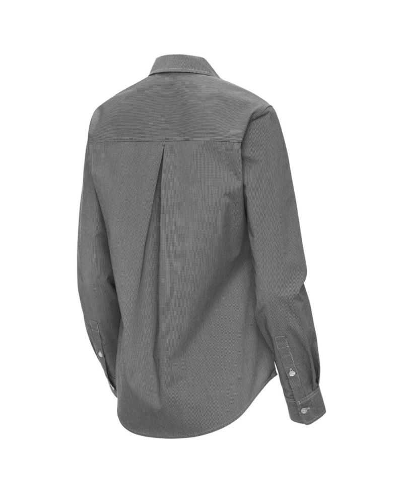 Women's Black Los Angeles Dodgers Porter Woven Long Sleeve Button-Up Shirt