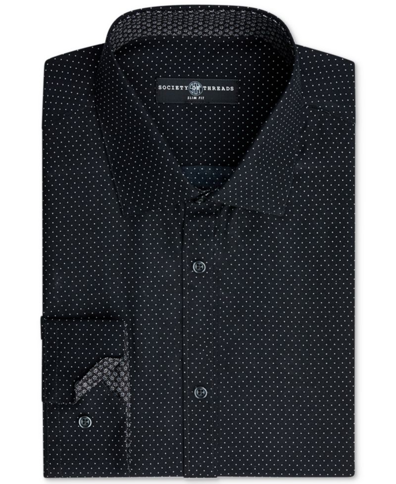 Men's Slim-Fit Non-Iron Performance Print Dress Shirt
