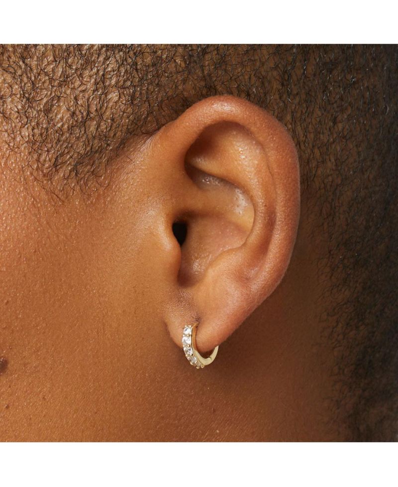 Suzanne Pav&eacute; Cubic Zirconia Huggie Hoop Earrings