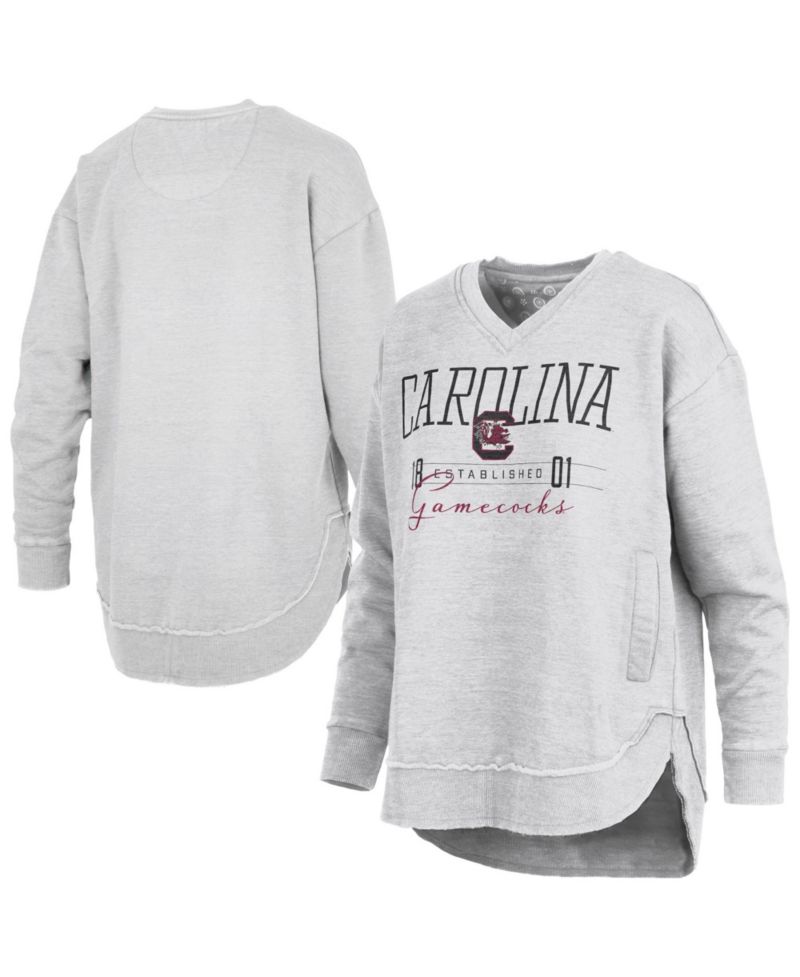 Women's South Carolina Gamecocks Marcus East Hall Dropped-Shoulder Long-Sleeve V-Neck Sweatshirt