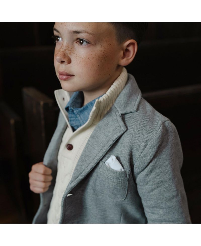 Baby Boys Hope and Henry Mock Neck Cable Sweater with Buttons