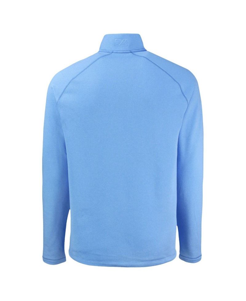 Men's Heather Light Blue Chicago Cubs Peshastin Eco Fleece Raglan Quarter-Zip