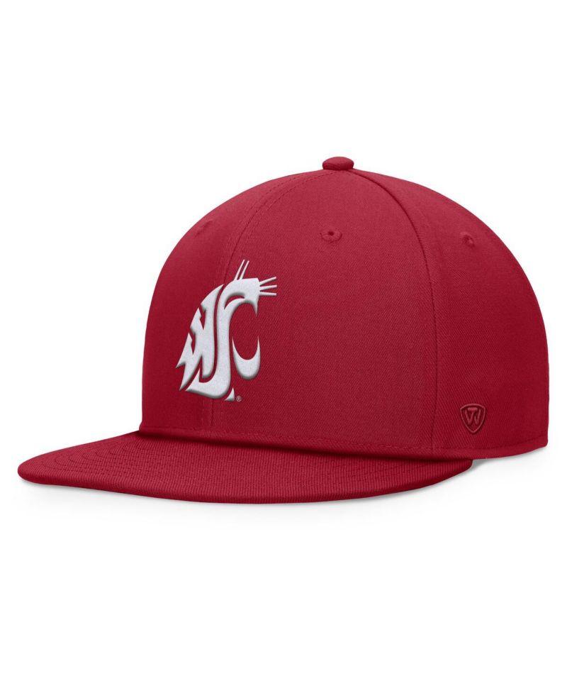 Men's Crimson Washington State Cougars Fundamental Snapback Hat