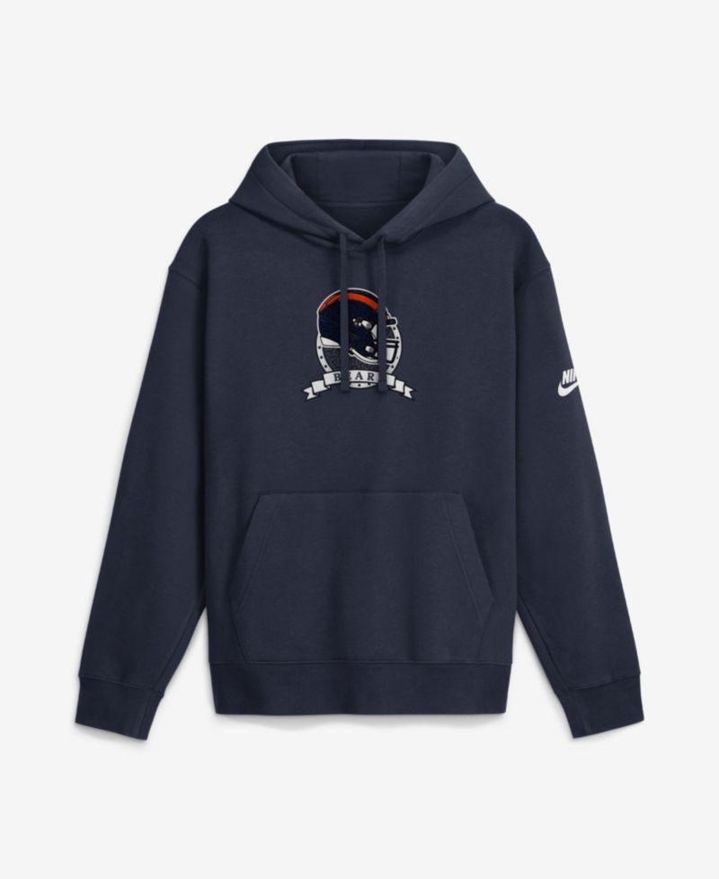 Men's Navy Chicago Bears Short Pass Rewind Club Fleece Hoodie