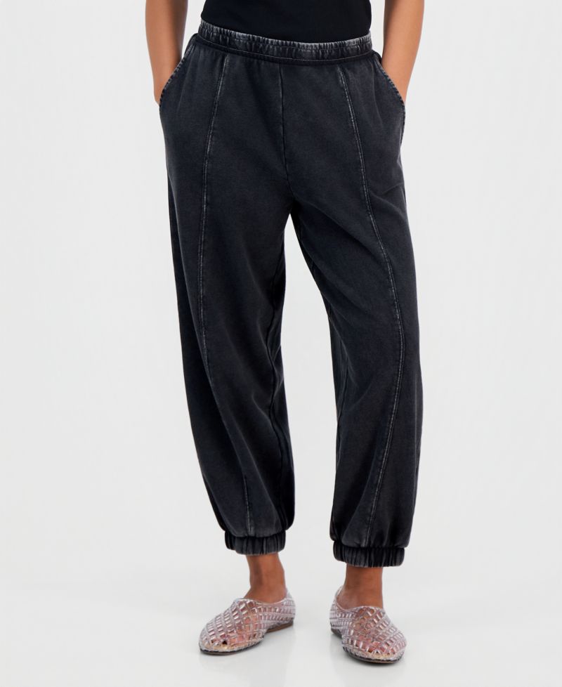 Petite French Terry Balloon-Leg Pants