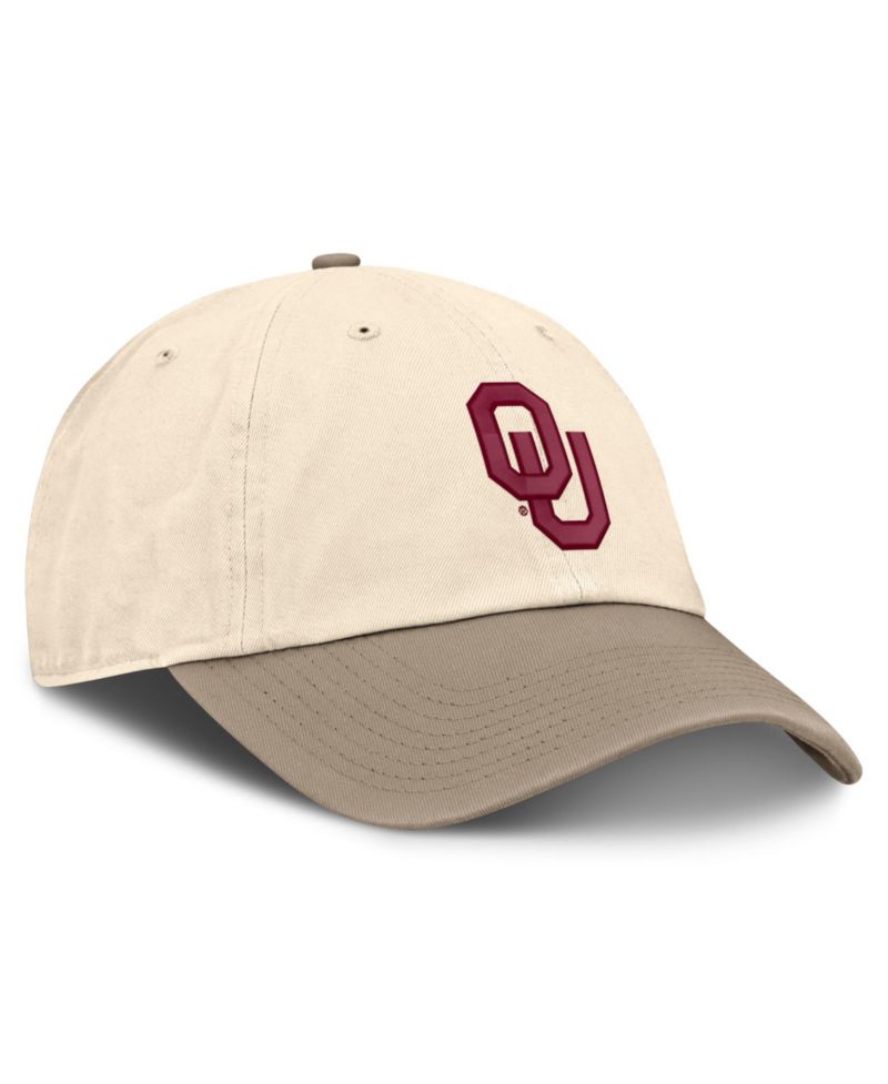 Men's Natural/Khaki Oklahoma Sooners Two-Tone Club Adjustable Hat