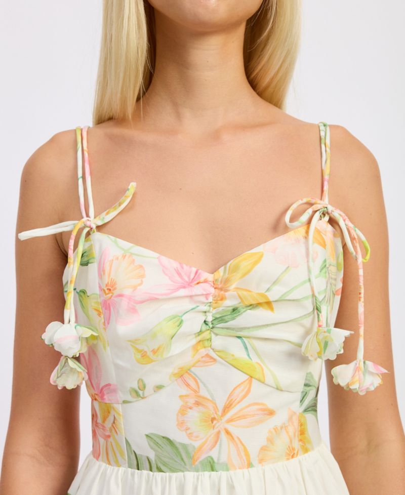Women's Sleeveless Bustier V-Neck Midi Dress