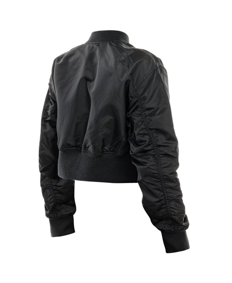 X Alpha Industries Women's Black New York Mets Cropped Full-Zip Jacket