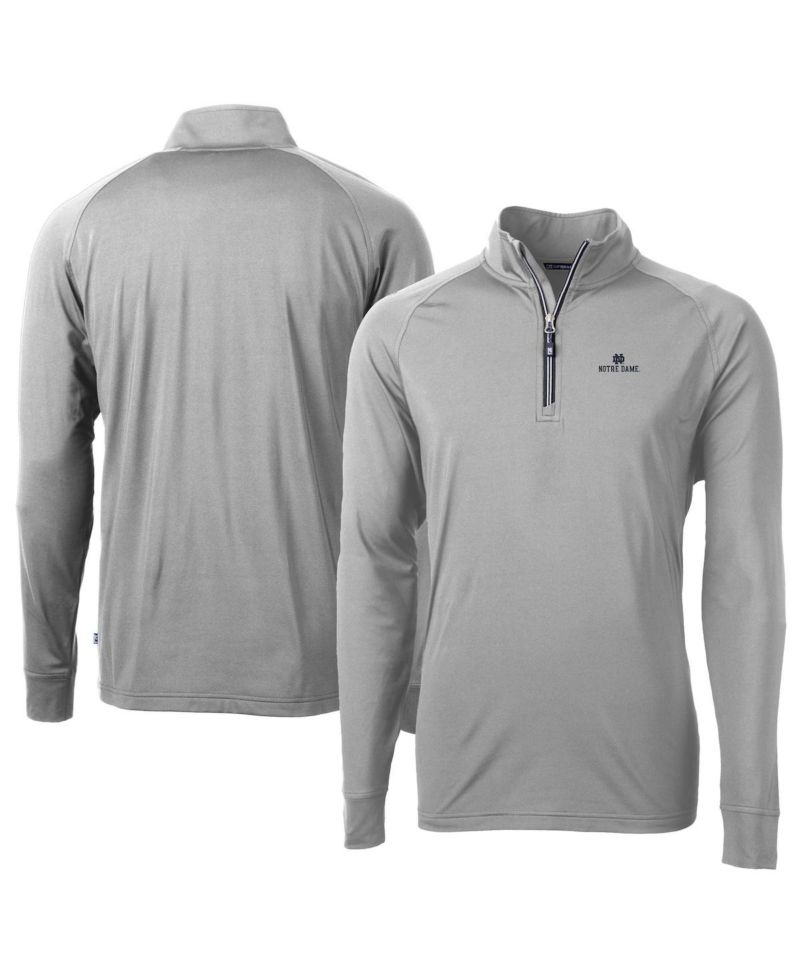 Men's Gray Notre Dame Fighting Irish Adapt Eco Knit Quarter-Zip Pullover