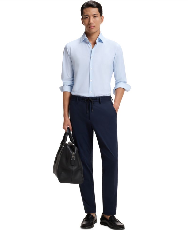 BOSS by Men's Printed Performance-Stretch Jersey Slim-Fit Dress Shirt