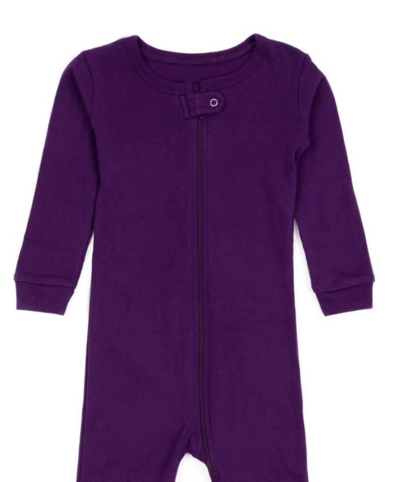 Toddler Matching Family One Piece Footed Cotton Long Sleeve Solid Color Pajamas 2T-5T
