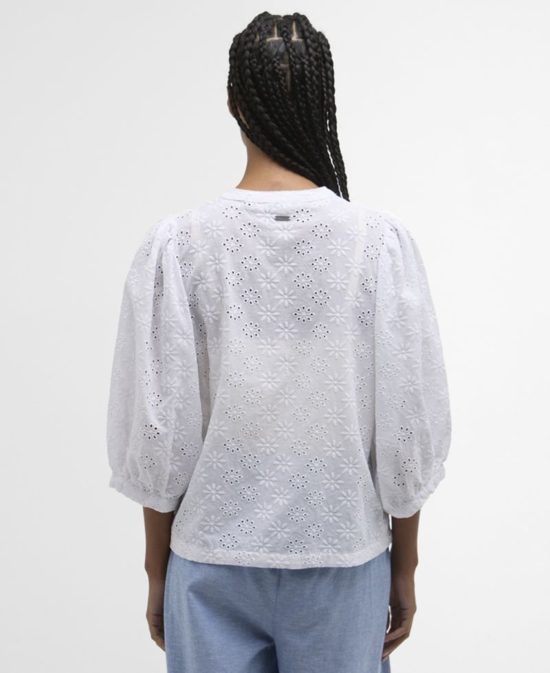 Women's Layla Broderie Anglaise Concealed Placket Top