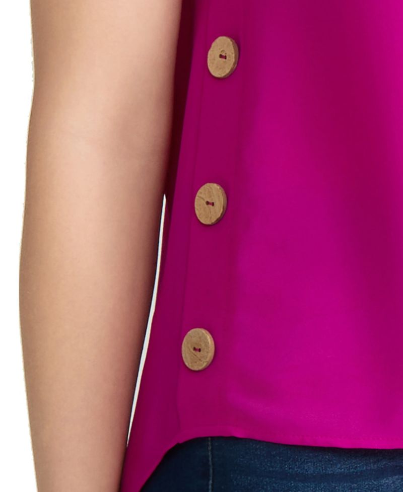Women's Short-Sleeve Boat Neck Polyester Blouse