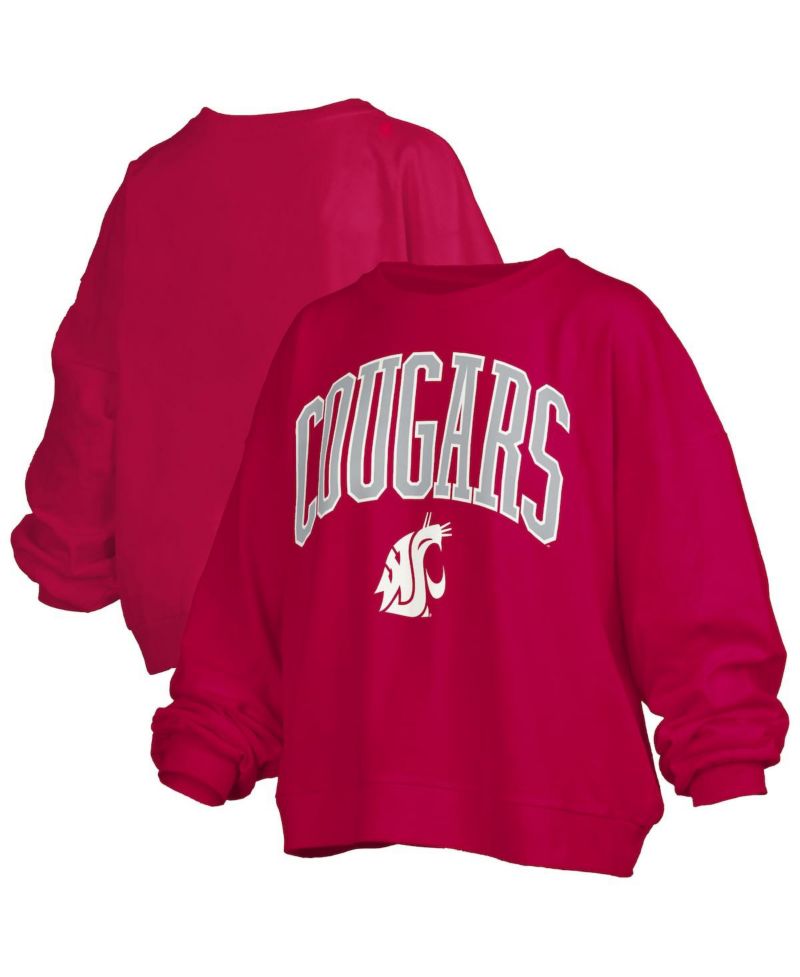 Women's Crimson Washington State Cougars Janise Fleece Sweatshirt