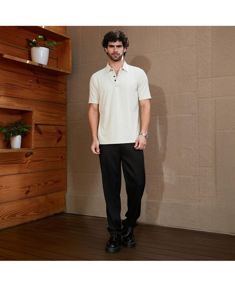 Men's Off-White Seamless Waffle Polo T-Shirt