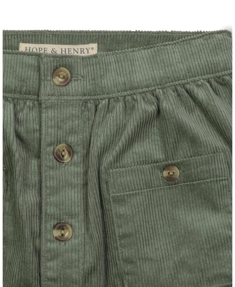 Big Girls Hope and Henry Organic Corduroy Button Front Skirt