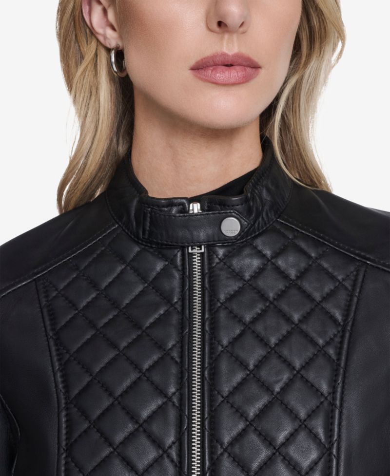 Women's Marlette quilted lamb leather scuba jacket