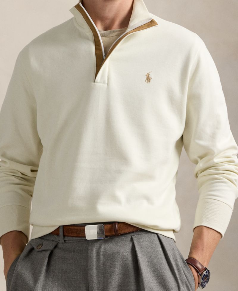 Men's Luxury Jersey Quarter-Zip Pullover Sweater
