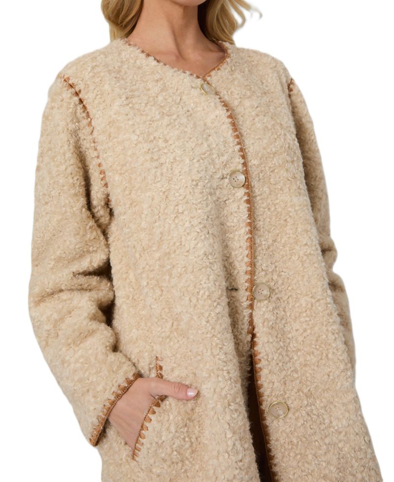 Women's Mia Faux Sherpa Mid-Length Coat