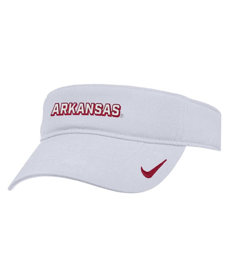 Men's White Arkansas Razorbacks 2025 On-Field Ace Performance Adjustable Visor Hat