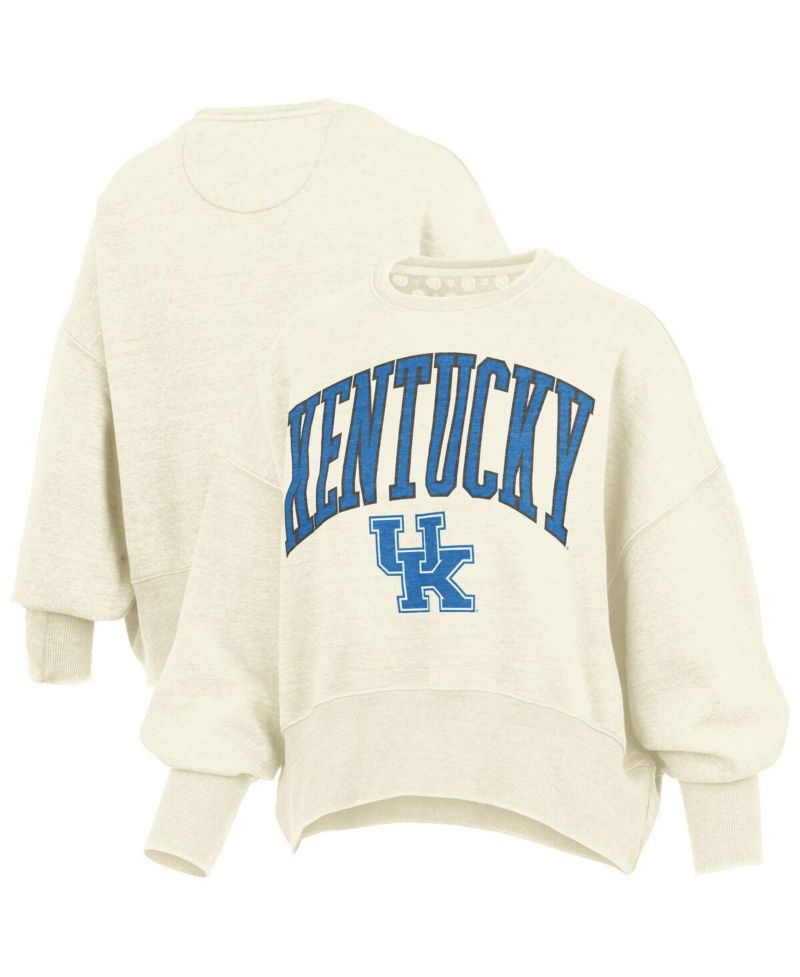 Women's Natural Kentucky Wildcats Oversized Waist-Length Crewneck Sweatshirt