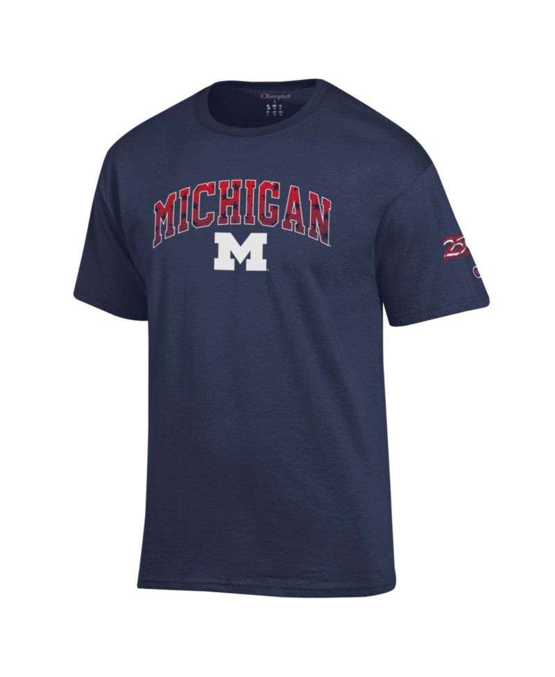 Men's Navy Michigan Wolverines Americana 250th Arch T-Shirt