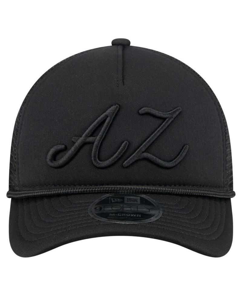 Men's Black Arizona Diamondbacks City Initial 9FORTY A-Frame M-Crown Adjustable Trucker Hat
