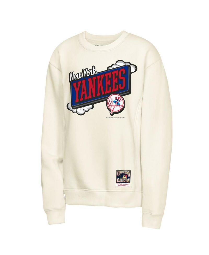 Big Boys and Girls Natural New York Yankees Retro Billboard Sweatshirt