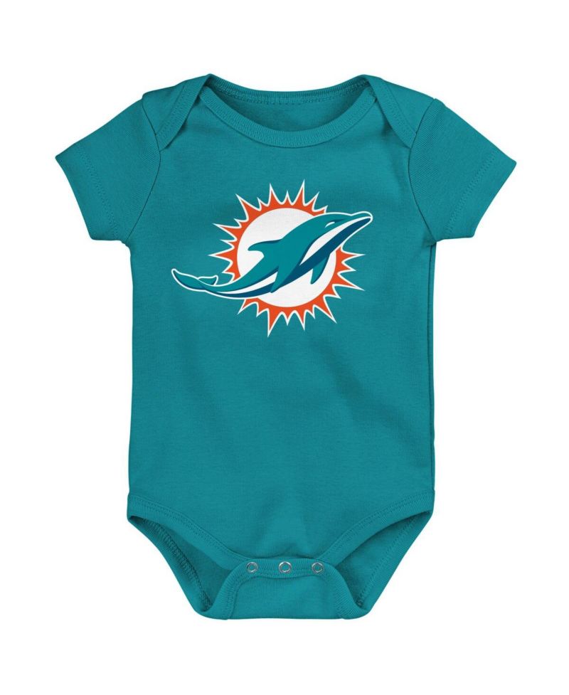 Newborn and Infant Boys and Girls Aqua Miami Dolphins Team Logo Bodysuit