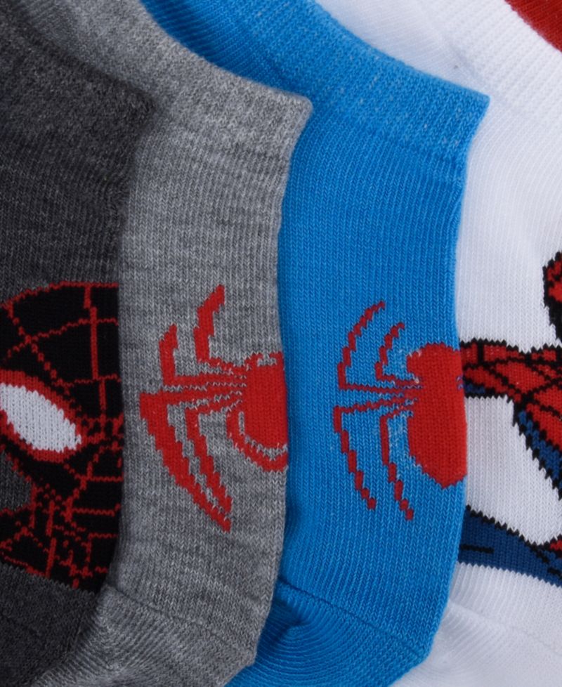 Boys' 4-20 Spider-Man and Miles Ankle Socks, 6-Pack