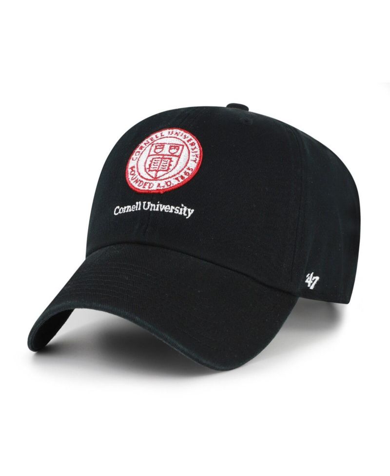 Men's Black Cornell Big Red Clean Up Adjustable Hat
