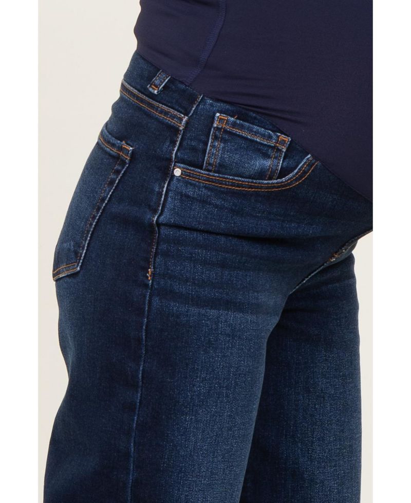 Women's Navy Dark Wash Wide Leg Jeans