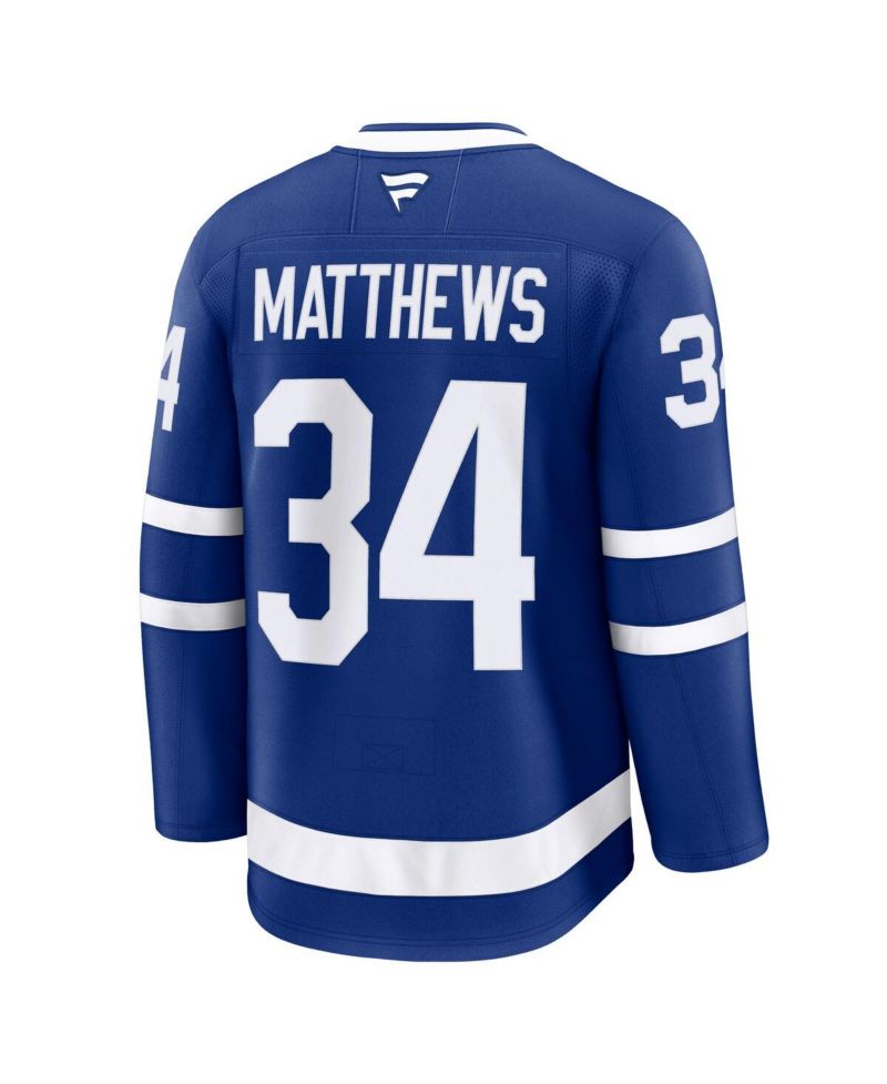 Men's Auston Matthews Blue Toronto Maple Leafs Captain Patch Home Premium Jersey