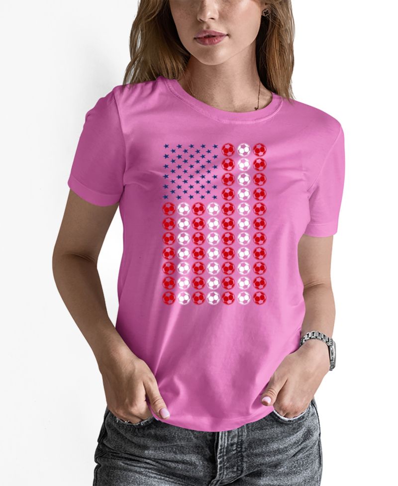 Women's Soccer Flag Word Art Pullover Top