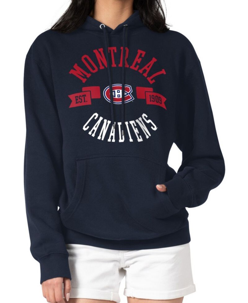 Women's Navy Montreal Canadiens City Graphic Fleece Pullover Hoodie
