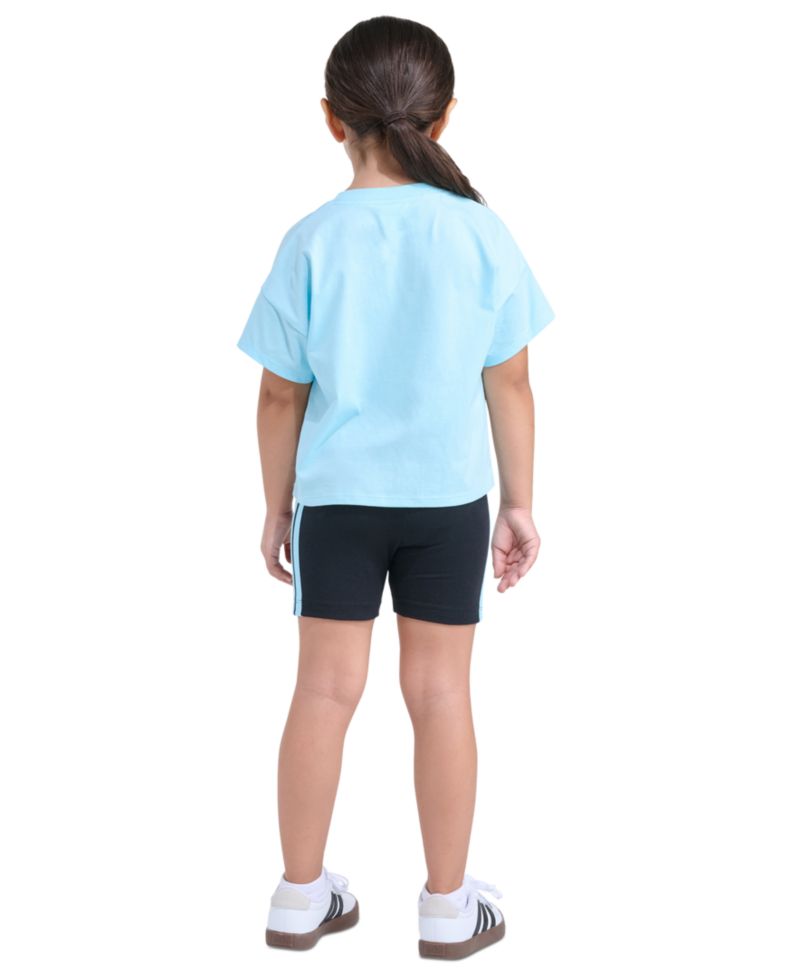 Girls' 2T-6X Short-Sleeve T-Shirt and Bike Shorts, 2-Piece Set