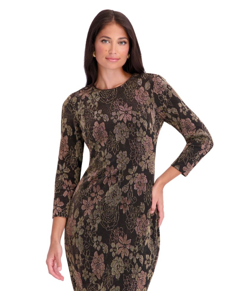 Women's Metallic-Knit Jacquard Dress