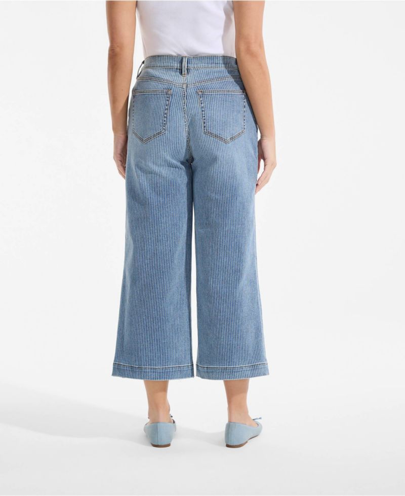 Women's Recover Denim High Rise Wide Leg Crop Jeans