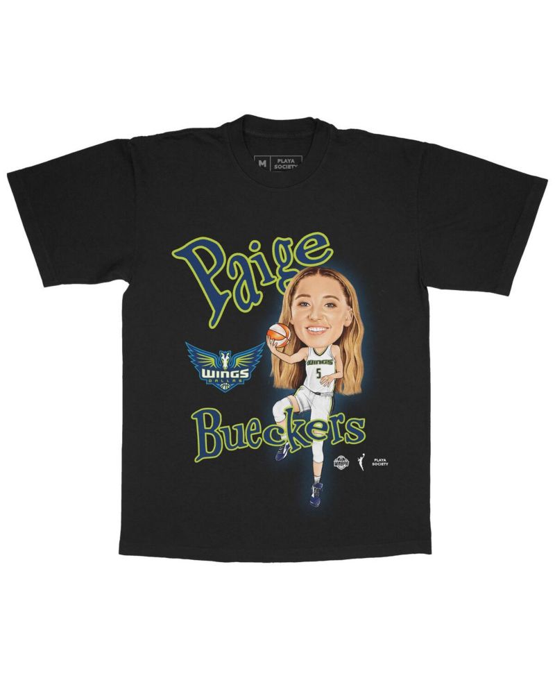 Men's and Women's Paige Bueckers Black Dallas Wings Sketch T-Shirt