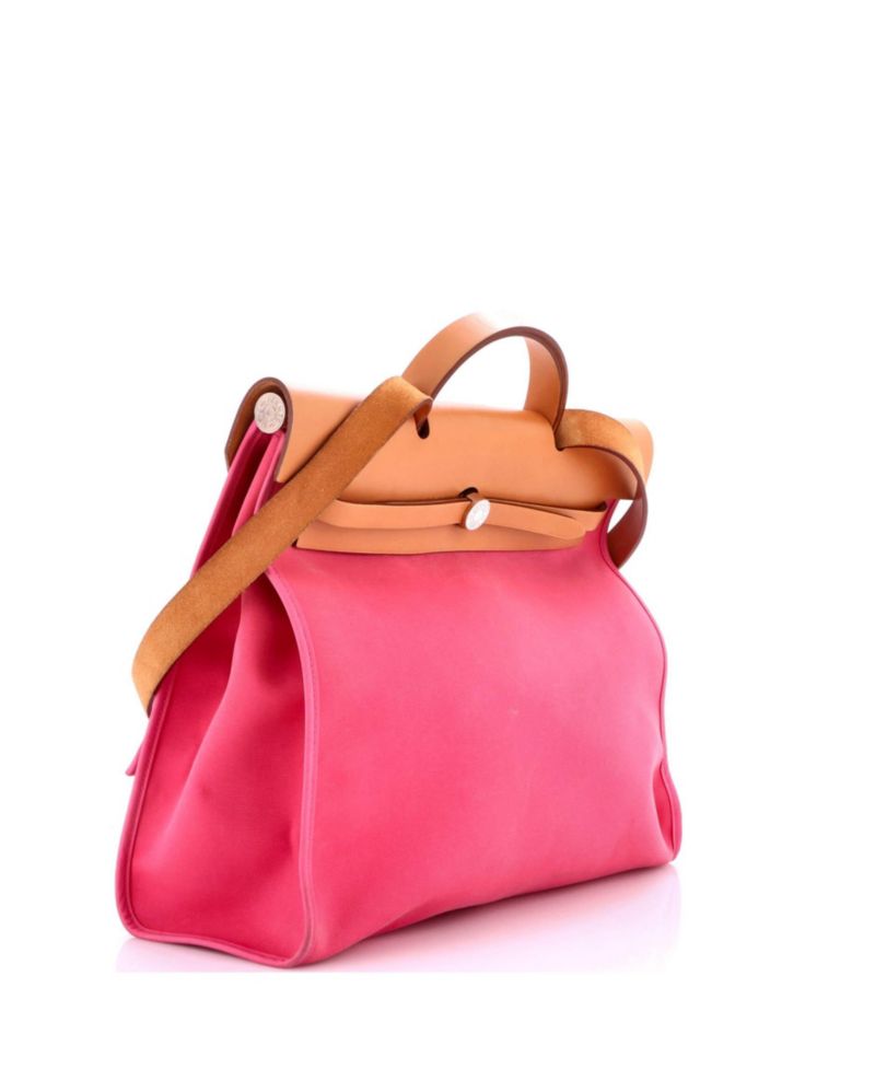 Pre-Owned Hermes 39 Herbag Zip Leather and Toile
